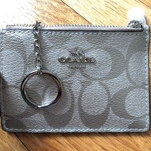 Coach Mini Skinny ID Signature Canvas Case Wallet